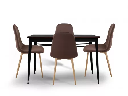 Daisy 4 Seater Dining Table with Joey Brown Chair